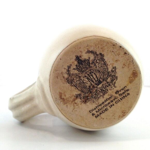 Pottery Mug Cup 4.75" Beige Lot of 2 Ceramic Porcelain Tableware - Picture 10 of 12